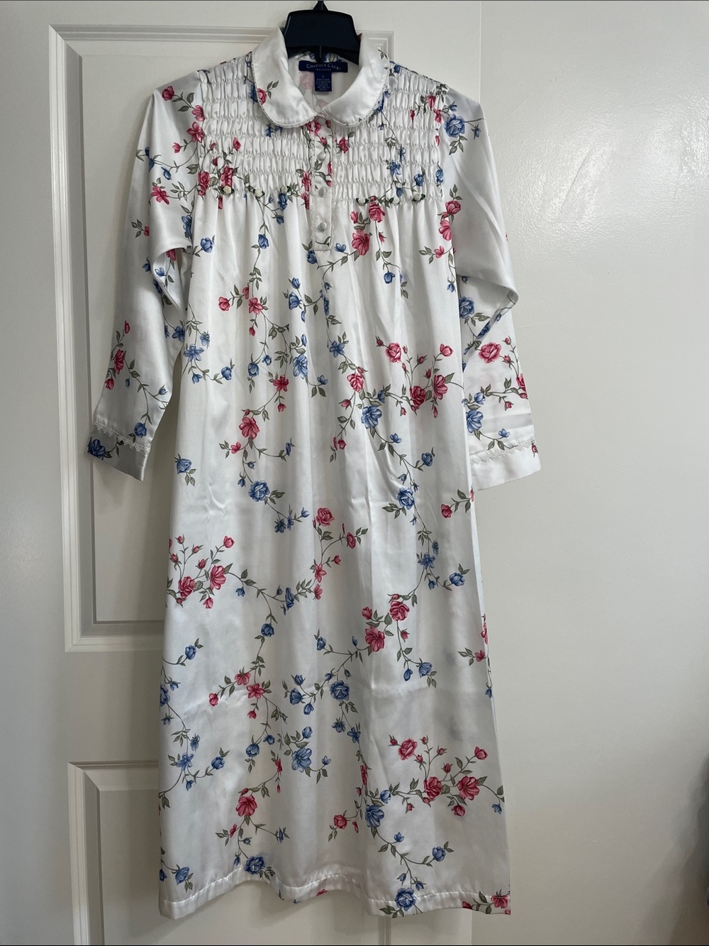 Vintage Charter Club Floral Satin Nightgown Cottagecore Romantic
